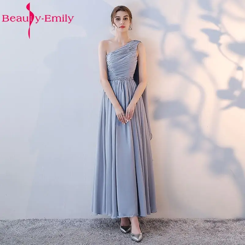 Красивый светильник Emily, серое платье подружки невесты, ТРАПЕЦИЕВИДНОЕ милое женское официальное свадебное платье, вечерние платья длиной до пола, платье для выпускного вечера