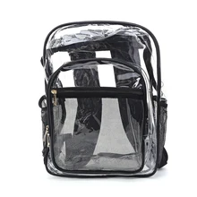 2019 new Unisex Clear PVC Backpack Travel School Bag Zipper Rucksack for College Students lady new embroidery unique nice school bag ethinic travel rucksack shoulder bags women national style college students backpack