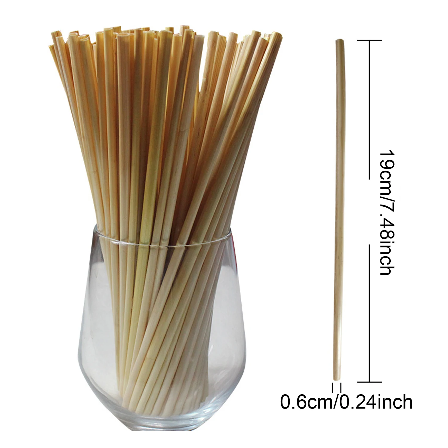 Behogar 100PCS Eco-friendly Biodegradable Disposable Wheat Straw Drinking Straws for Bevarage Cafe Restautant Office Home Use