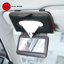 1 шт. Высокое качество кожаный автомобильный солнцезащитный козырек тканевая коробка зажим многофункциональное сиденье задняя салфетка бумажная сумка коробка подвесной органайзер Acc