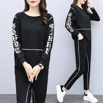 

Casual Two Piece Set Woman Suit Loose Plus Size 5xl Sweatshirt For Women Stylish Year-old Female Costume Conjunto Feminino