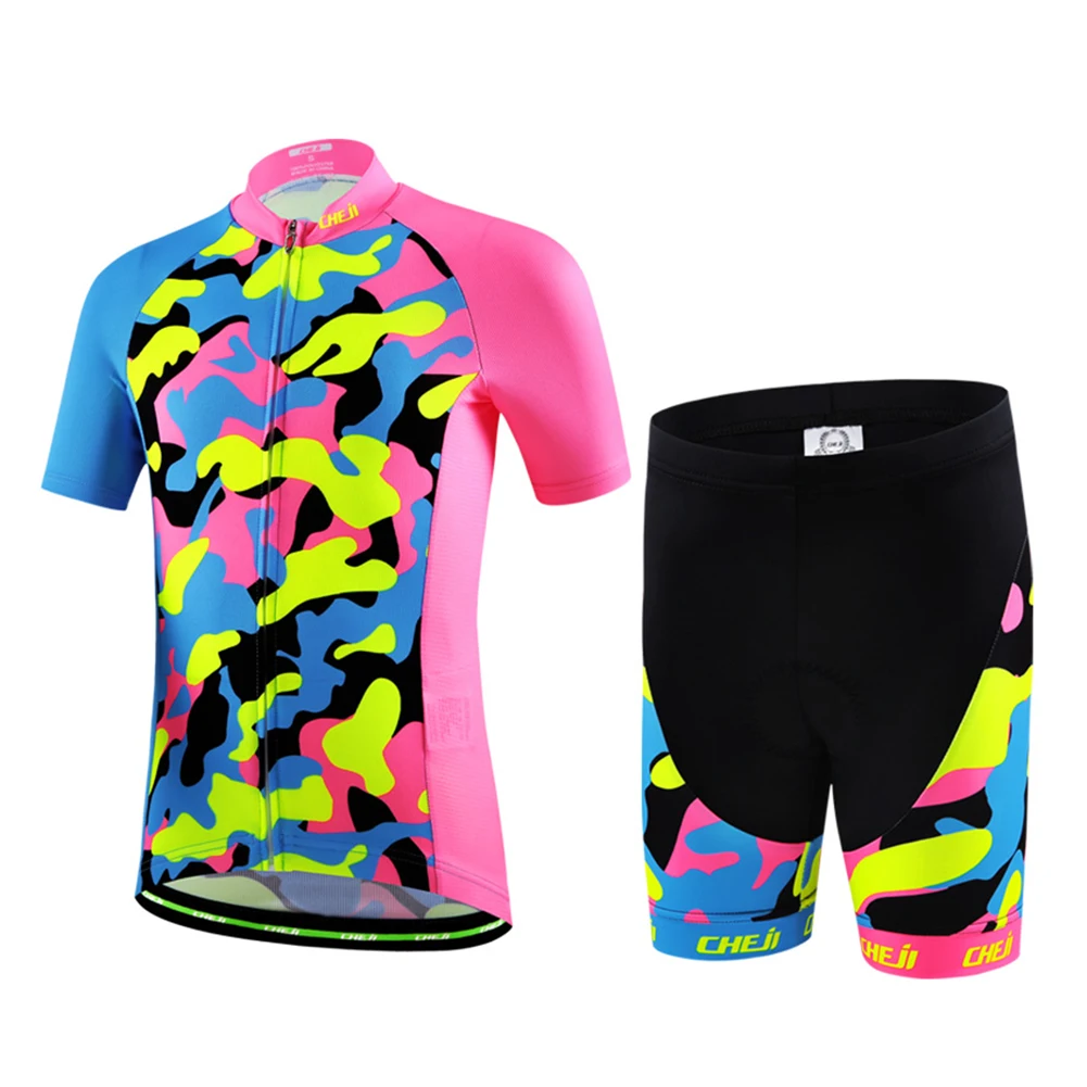 Camouflage Pattern Jersey Set Cycling Children's Bicycle Clothing Short