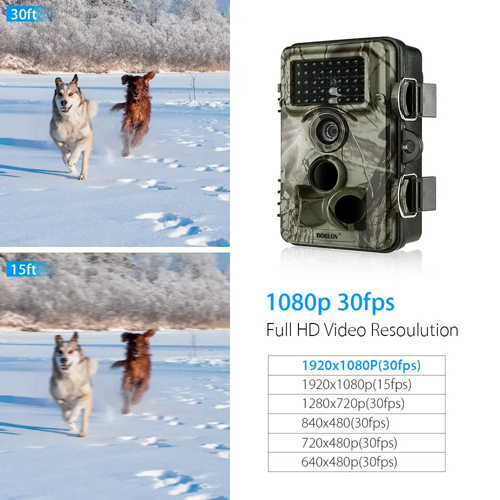 BOBLOV CT009 Hunting Camera 16MP Trail Camera Farm Security Wild Cameras IR Night Vision Photo Trap