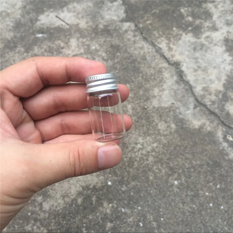 7ml Mini Glass Bottles With Aluminium Lid Empty Small Wishing Bottle Glass Vials Jars3