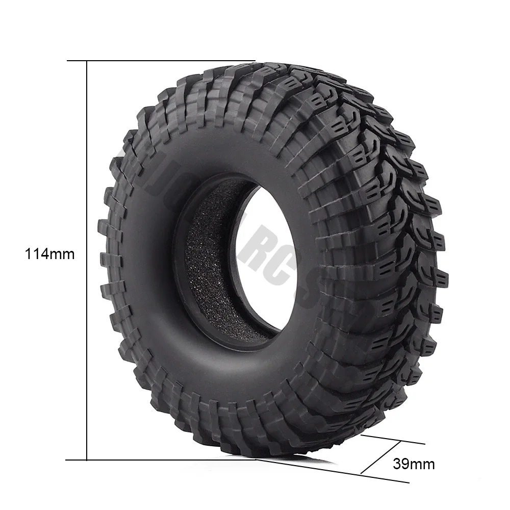 4 шт. 1/10 RC Rock Crawler 1 9 &quotЧерные Резиновые Колесные шины 114*39 мм для 1:10 Traxxas TRX Axial SCX10