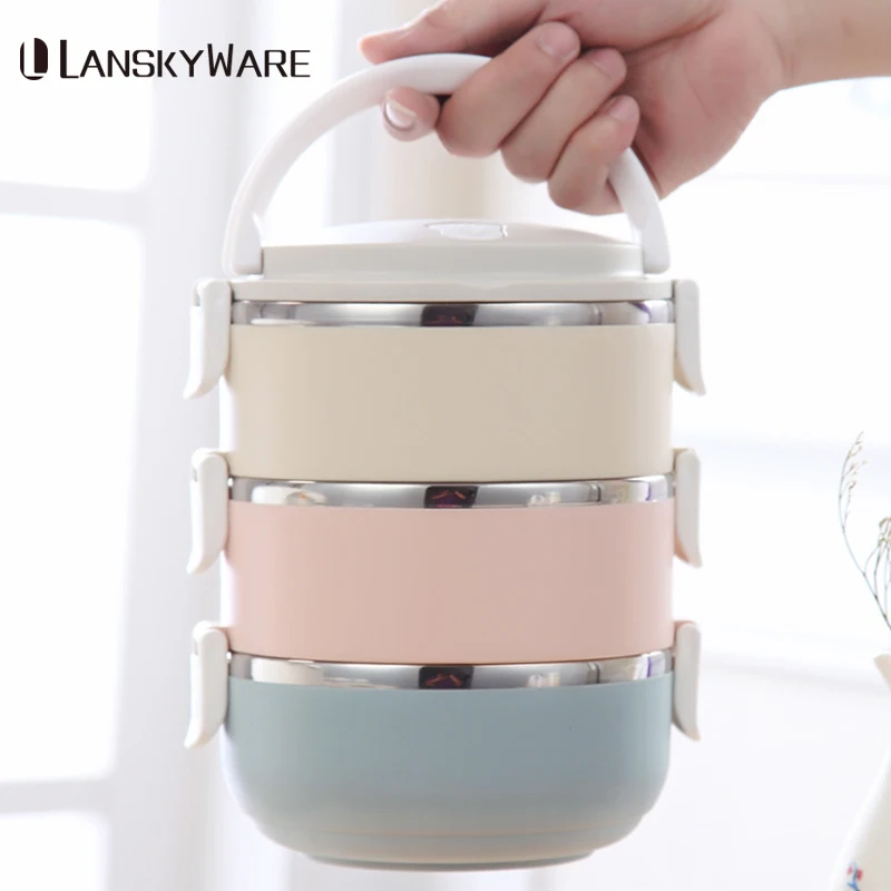 

Gradient Color Japanese Lunch Box Thermal For Food Bento Box Stainless Steel LunchBox For Kids Lunch Boxes For Picnic School