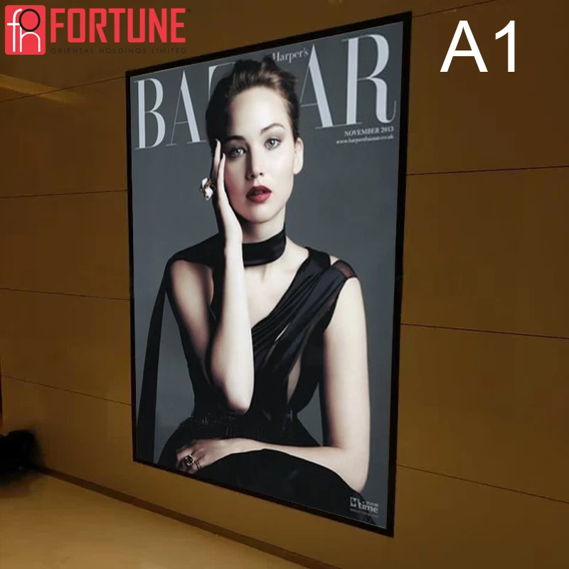 

5 Pcs LED Light Box Black And Silver 2 Color Aluminum Frame Poster Advertising Sign Billboard Wall Mounted Picture Light Boxes