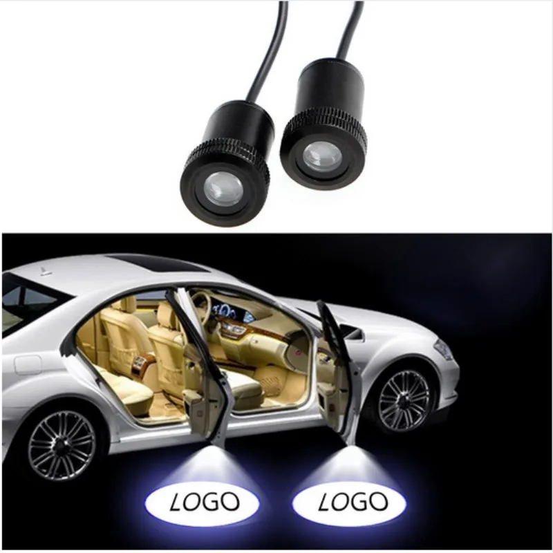 For Mazda For Mustang 2Pcs Ghost Shadow Light Welcome font b Lamp b font Logo Laser