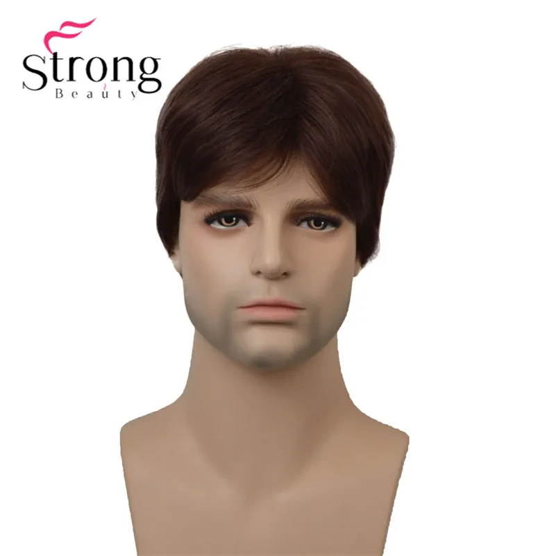 StrongBeauty светлые короткие стриженные полный синтетический парик для мужчин мужские волосы ворсистые реалистичные парики выбор цвета