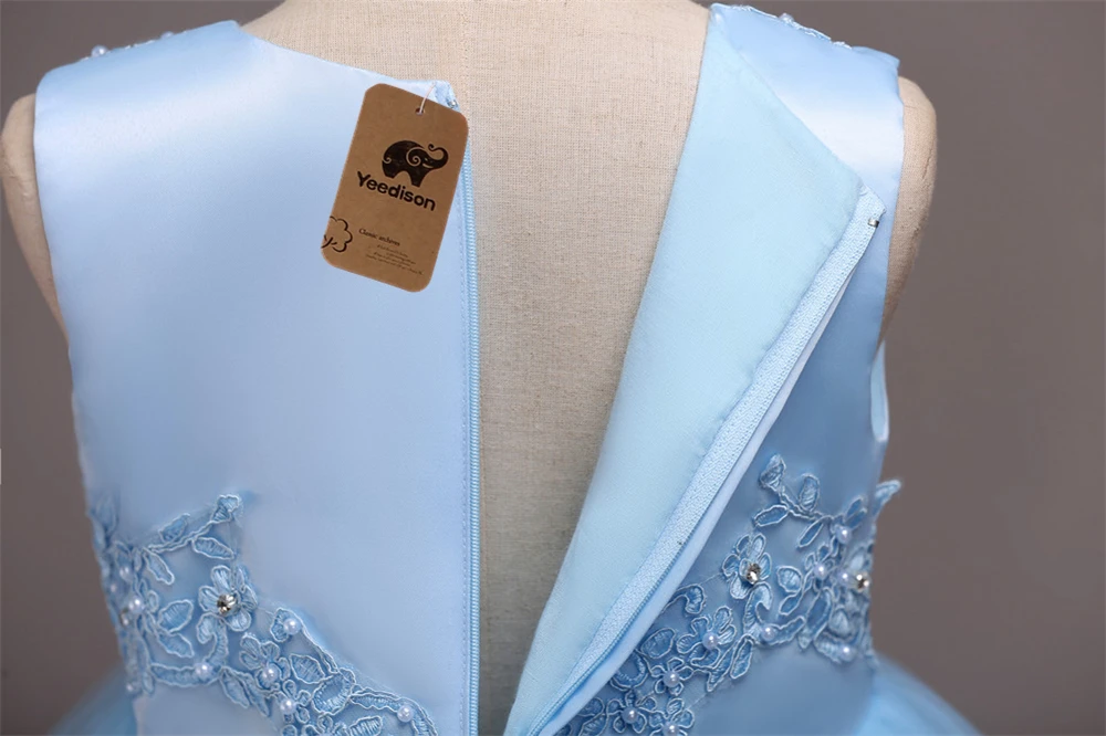 Yeedison Cute Pearl Girls Dress Embroidery Floral Kids Party Wedding Dresses 2018 Children Princess Ball Gown For Girls Costume (9)