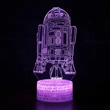 Звездные войны Робот тема 3D светодиодный лампа светодиодный ночник 7 цветов изменить сенсорный настроение Рождественский подарок Dropshippping