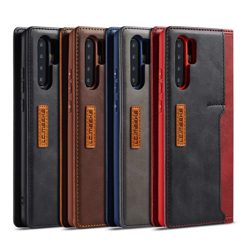 Кожаный чехол с откидной крышкой для Huawei P30 Pro Lite Nova 4e P20 3e магнитным слотом карт