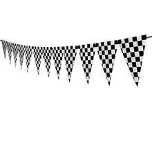 Вешалки Висячие Флаг черно-белый клетчатый баннер струны флаги кулон дети гоночный автомобиль тематическая вечеринка на день рождения Декор