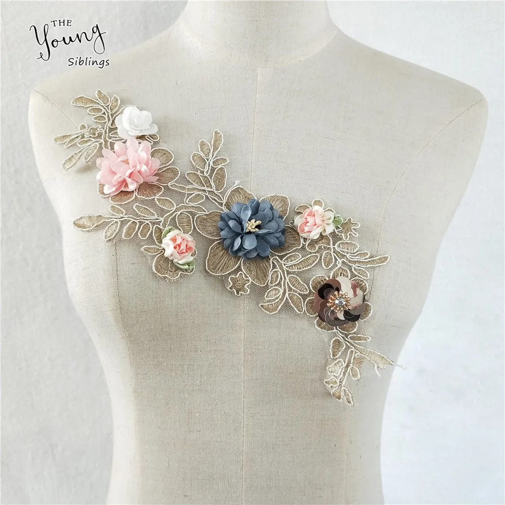 

New arrive Embroidered Lace Collar Exquisite Fashion 3D Flower Sewing Accessories DIY LaceTrim Neckline Costume Craft Supplies