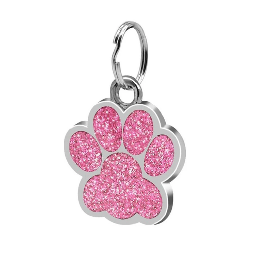 

2019 New Fashion Footprints Pet Pendant Decor Lovely Pet Jewelry Popular Glitter Footprint Identity Card Dog Tag Pet Accessories