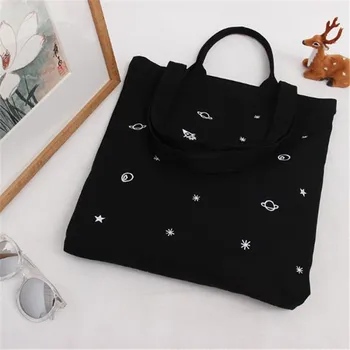 

Women Canvas Bags Shopping Eco Reusable Foldable Shoulder Bag Handbag Tote Bag Casual Bags School Travel Folding