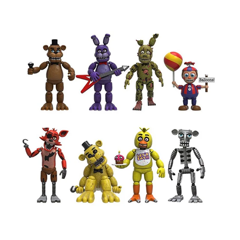 4 шт./лот 5 см Five Nights at Freddy's 4 фигурки в упаковке Five Nights at Freddys Фигурки игрушки FNAF модель рождественские подарки - Цвет: 8pcs in opp bag