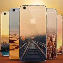 Мягкий прозрачный под стеклом для Coque iPhone 5 5S 6 s 6s 7 Чехол олень снежное крепление Империя здание Парижа Лондон для iPhone силикон