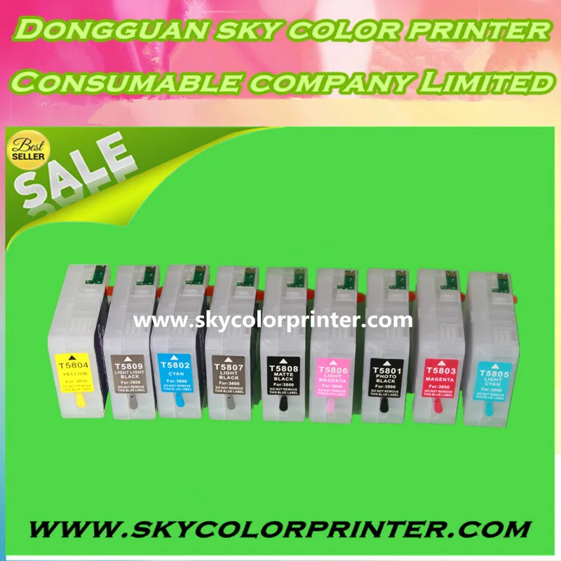 T8501-T8509 пустой пополняемый картридж с чипом сброса для принтера Epson SureColor P800 80