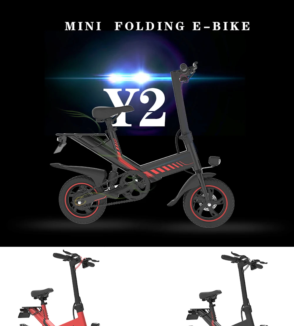 Flash Deal Y2 48V 7.5Ah Smart E Bike 400W Rear Suspension Disc Brake Foldable E Bicycle Mini Folding Electric Bike 0