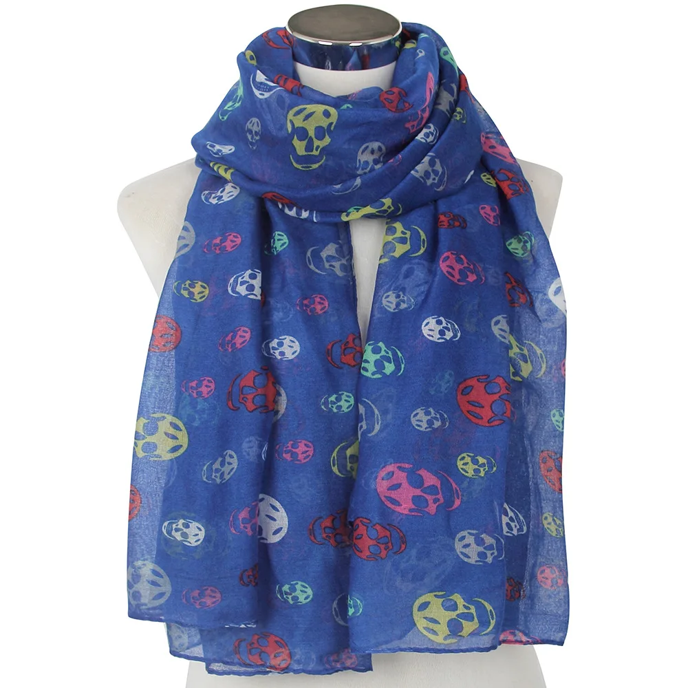 New-Hot-Sale-Skull-Print-Scarves-And-Shawl-Women-Colorful-Skull-Print ...