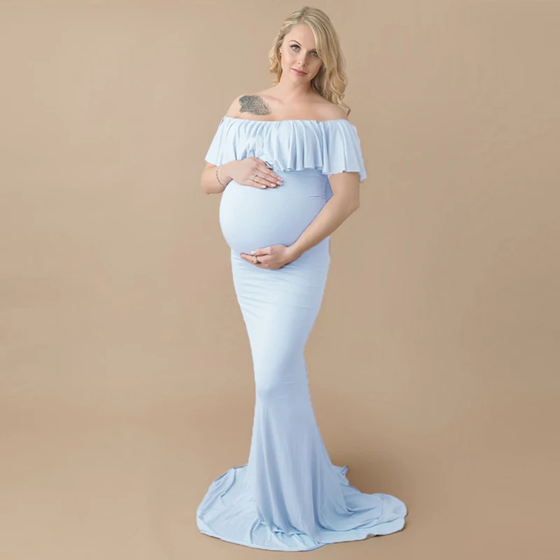 

Summer Lace Maternity Dresses Women Pregnant Photo Shooting Gown Photography Props Costume Pregnancy Lace Long Maxi Dress T1