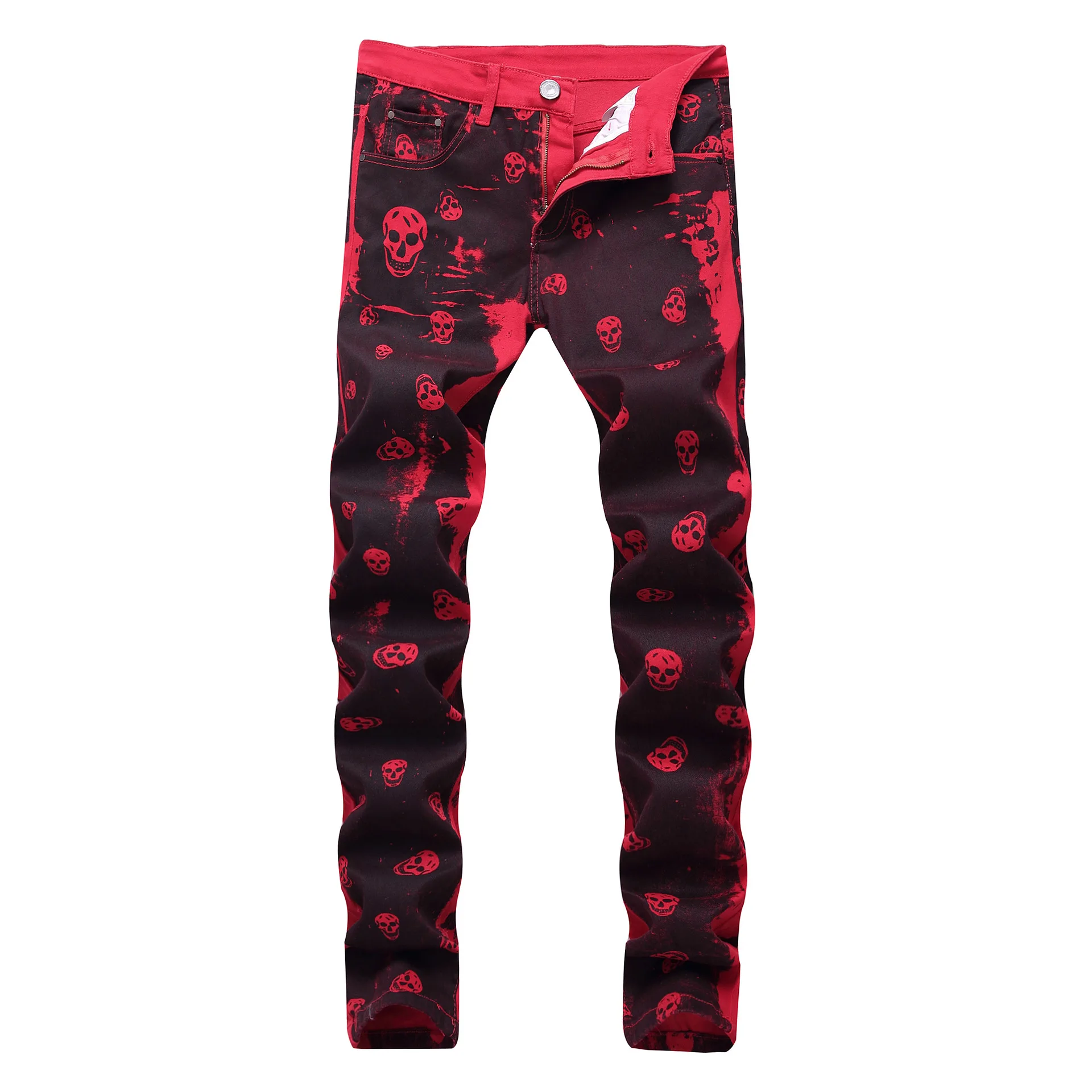 2020 New Arrival Hot Sale Top Fashion Pattern Full Length Plaid Slim Men Jeans Printed Red Cotton Elastic Style Trousers Light 2020 New Arrival Hot Sale Top Fashion Pattern Full Length Plaid Slim Men Jeans Printed Red Cotton Elastic Style Trousers Light