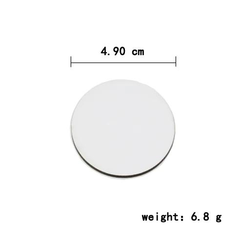 

10pcs 49*49mm custom logo name badge Sublimation Hardboard badge with magnetic round plastic name staff tags