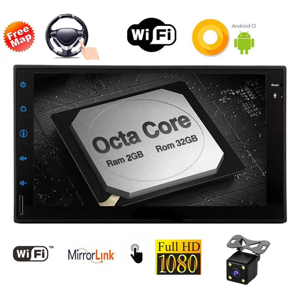 

Android 8.1 Car Navigation Double Din Car Stereo Octa Core 2 Din AM FM RDS Radio support GPS WiFi 4G Mirror Link Bluetooth Subwo