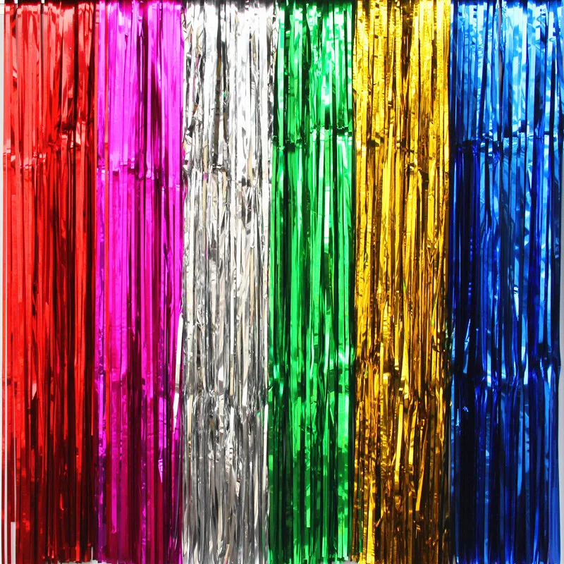

2M 3M Bachelor Party Background Curtains Glitter Gold Wire Stripe Foil Birthday Wedding Adult Anniversary DIY Decoration