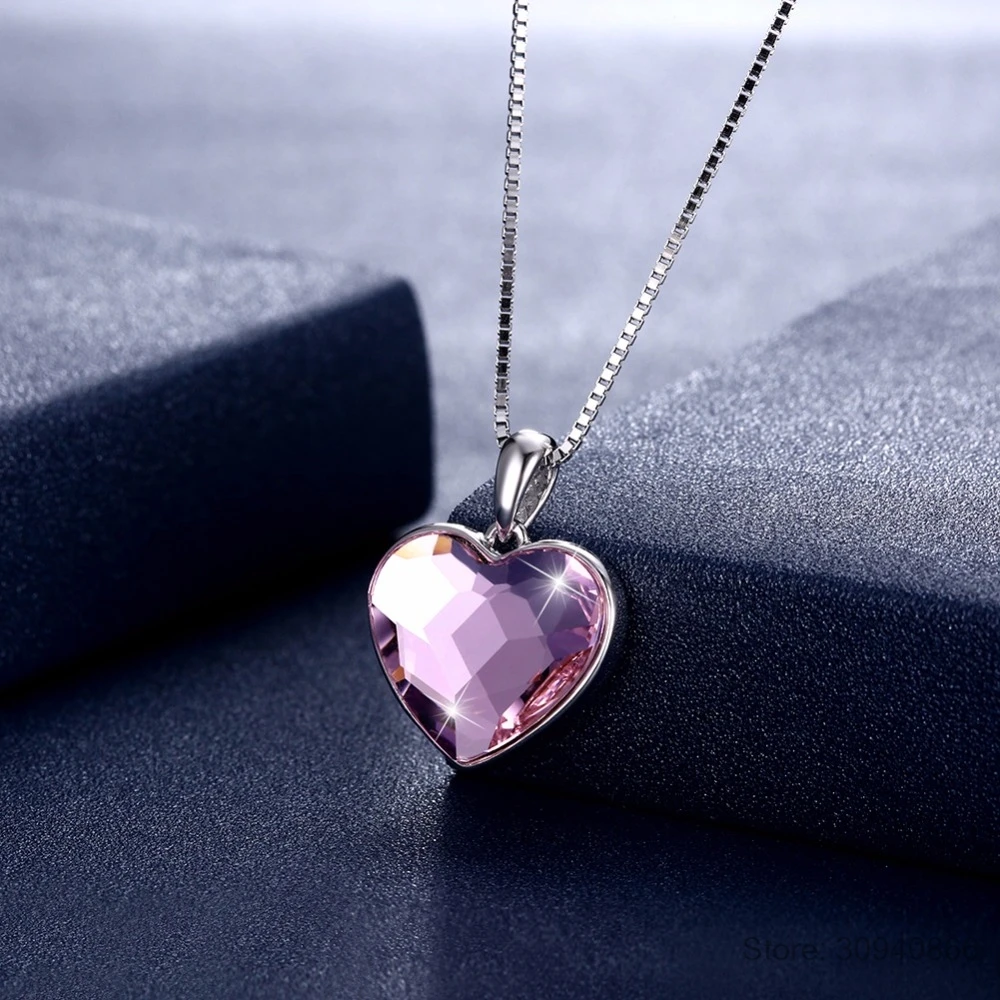LEKANI, оригинальные кристаллы от Swarovski, подвеска в виде сердца, ожерелье для женщин, шикарное Серебро S925 пробы, ожерелье для влюбленных, подарок на день Святого Валентина