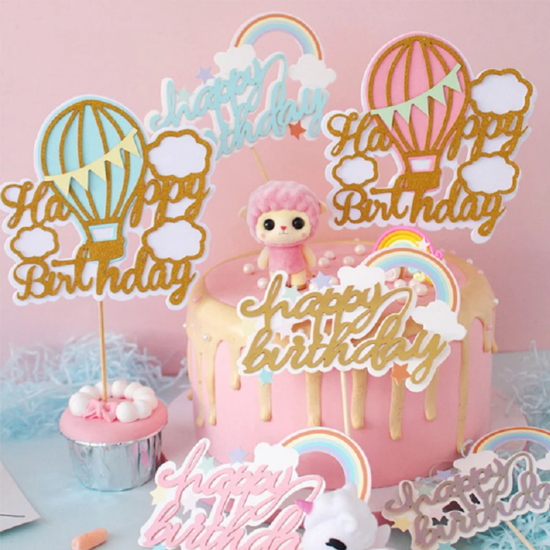 Hot-air-balloon-rainbow-Cake-Toppers-Happy-Birthday-Cake-Top-Flags-Glitter-Cake-Topper-Decorations-for.jpg_640x640