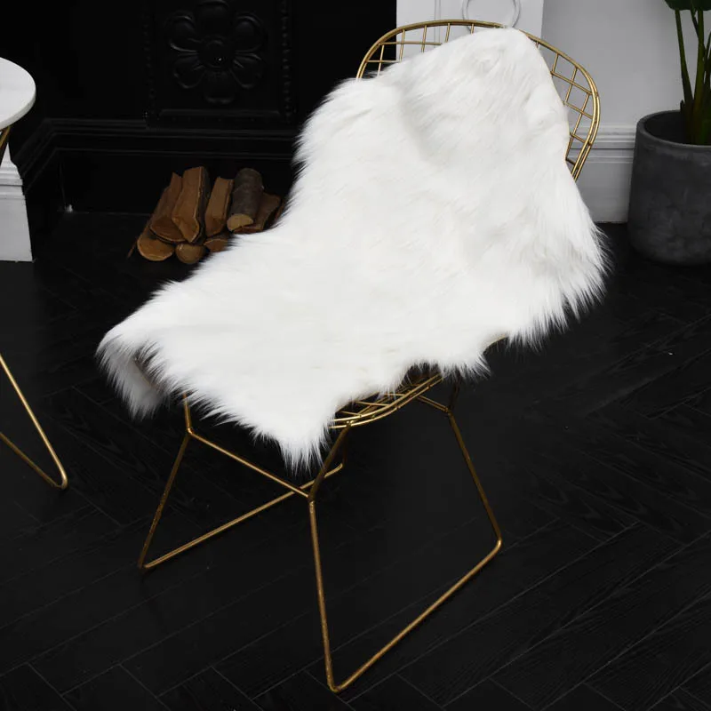 60x90 мягкий искусственный коврик из овчины покрытие стула коврик для спальни искусственная шерсть Теплый Ковер с длинным ворсом сиденье Textil меховые коврики