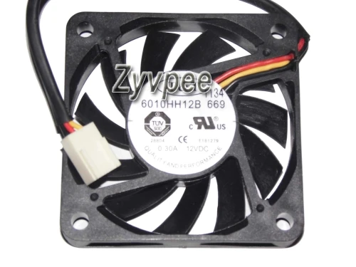 T&T 6010 6010HH12B 669 12V 0.3A 3Wire Cooling Fan