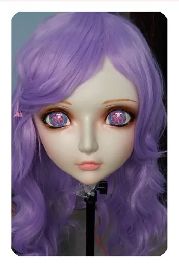 DM030 Women Girl Sweet Resin Half Head Kigurumi BJD Mask Cosplay Japanese Anime Lifelike Lolita