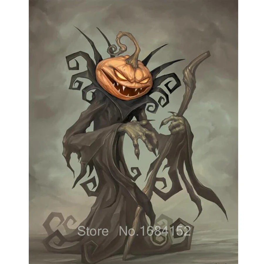 Halloween gift,3D DIY Diamond Painting Witch Cross Stitch Needlework