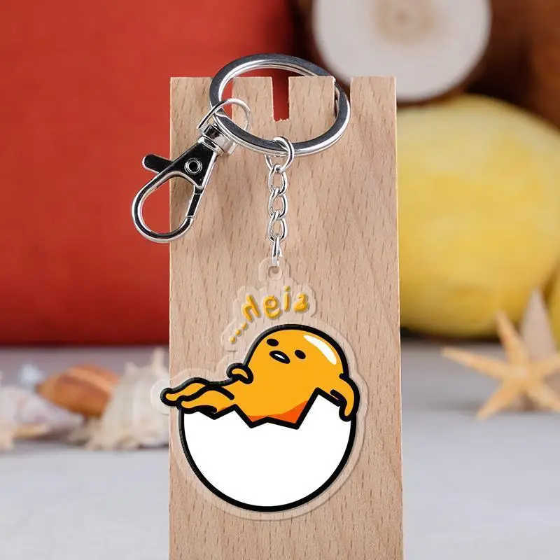 Япония Аниме Gudetama брелок мультфильм фигура ленивое яйцо подвески с автомобилем брелок акриловый брелок