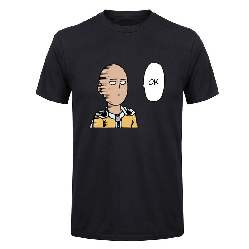 2017 модная Saitama футболка Аниме One Punch Man OK печатная 100% чесаная хлопковая