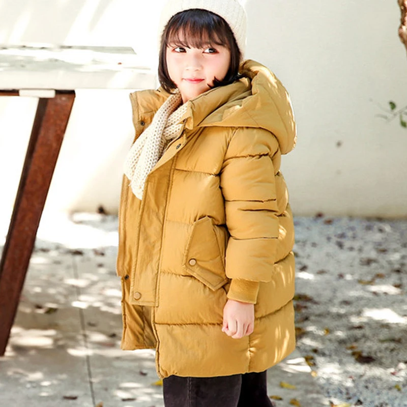 

3-10Y Children's Winter Down Jacket Hooded Long Coat Girls Cotton Coat Baby Boys Outerwear Children's Jackets Kids Clothing Coat