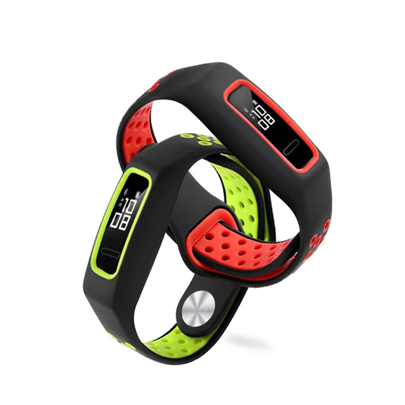 Двухцветный силиконовый ремешок для чести группы 4 Беговая версия / Huawei Band 3E Strap Запасной браслет Спортивные часы Браслет