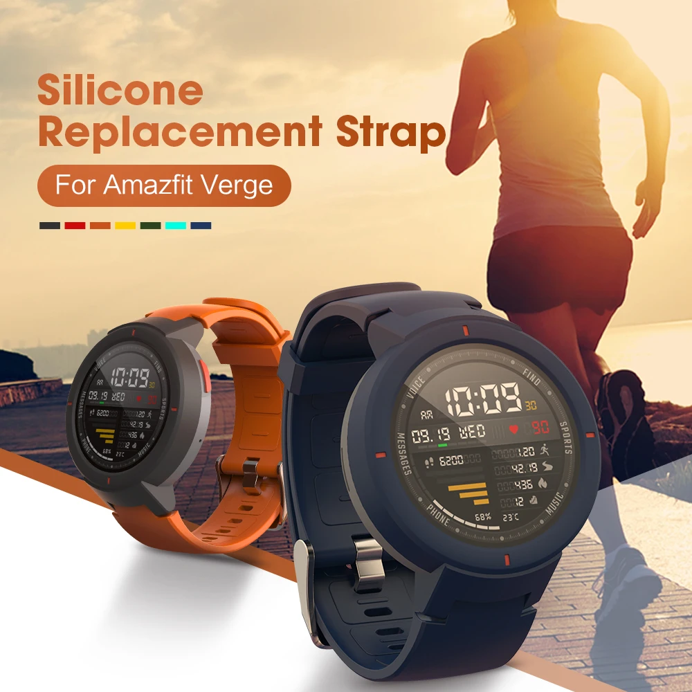 

SIKAI Silicone Watch Strap For Huami Amazfit Verge Smartwatch Replacement Comfy Colorful Watchband For Amazfit Verge Lite