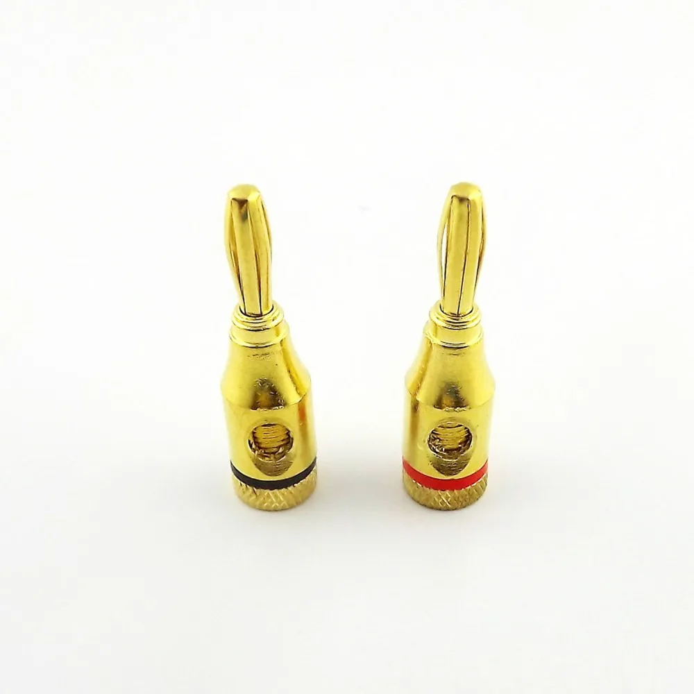 20 шт. 4 мм разъем типа "банан" Jack Цельный динамик Адаптер Позолоченные инструменты для наращивания волос связывания Post красный/черный