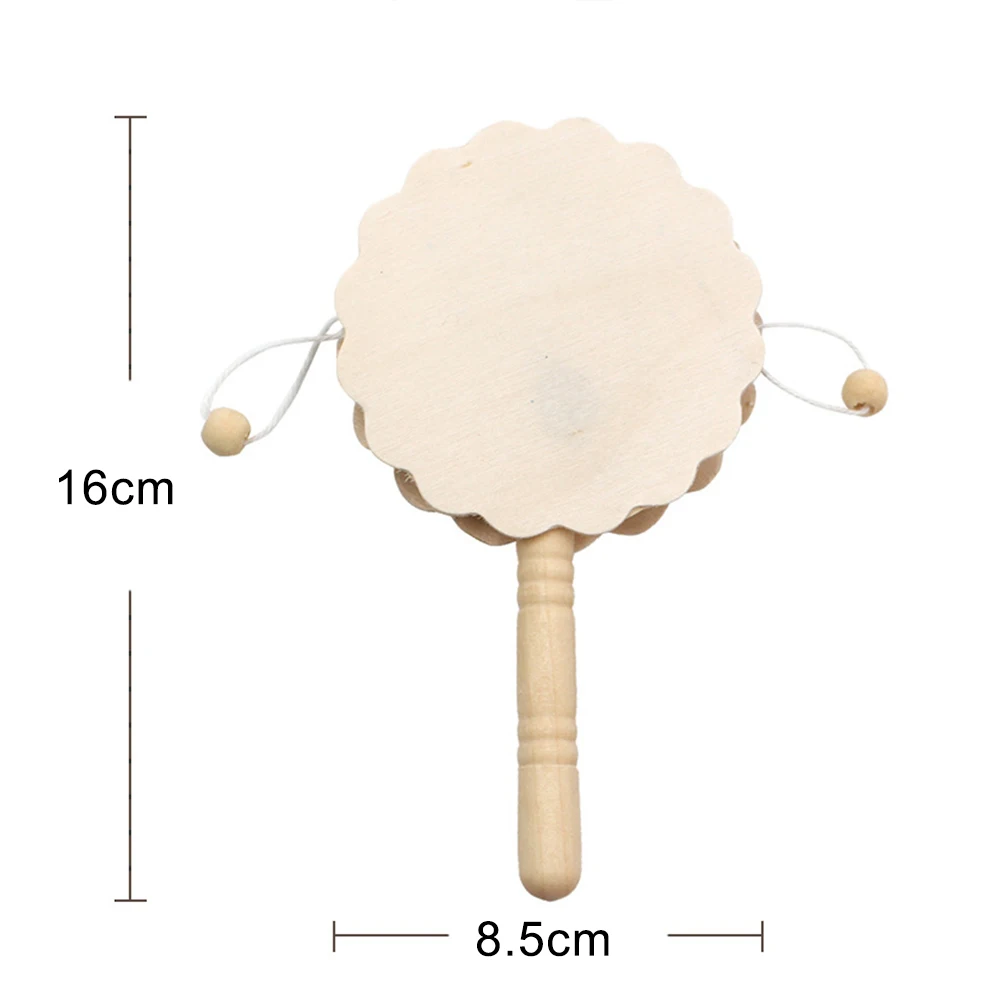 Деревянные игрушки для малышей, Неокрашенная погремушка, барабанчик для рисования, сделай сам, Детские Музыкальные Игрушки для раннего обучения, детские игрушки