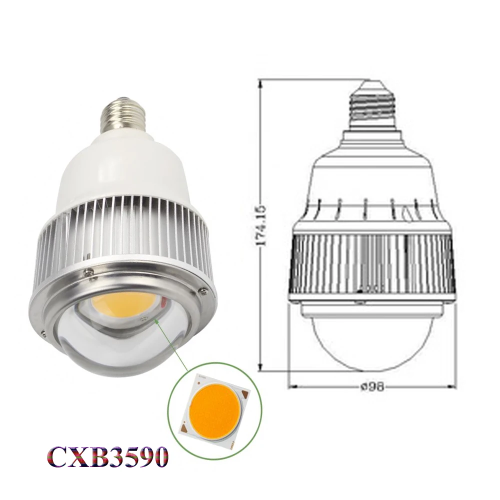 Дешевая цена DIY полный спектр 70 Вт кри COB cxb 3590 чип с E27/E26 база светодиодный свет для