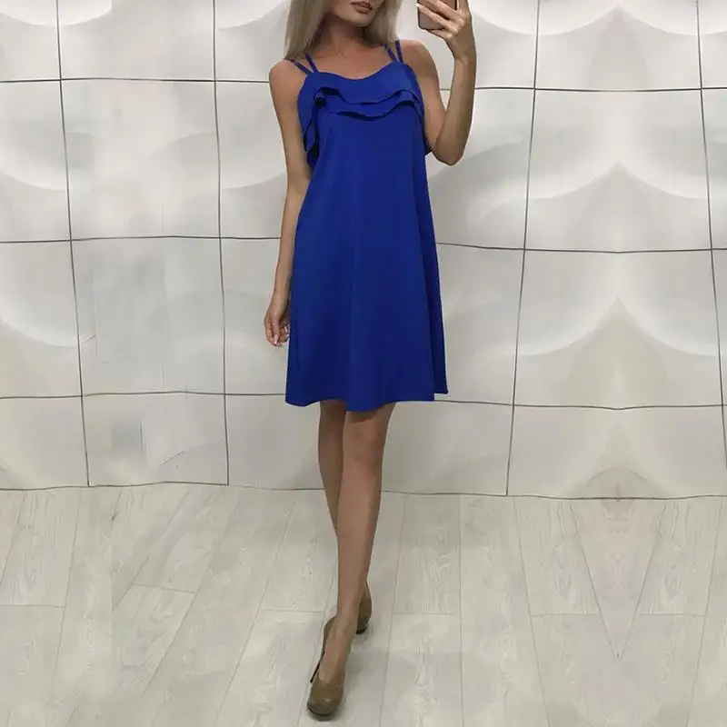 

2019 Women Summer Straps Beach Dress Sexy Off Shoulder Backless Ruffles Mini Dresses Casual Dress Vestidos LY010V