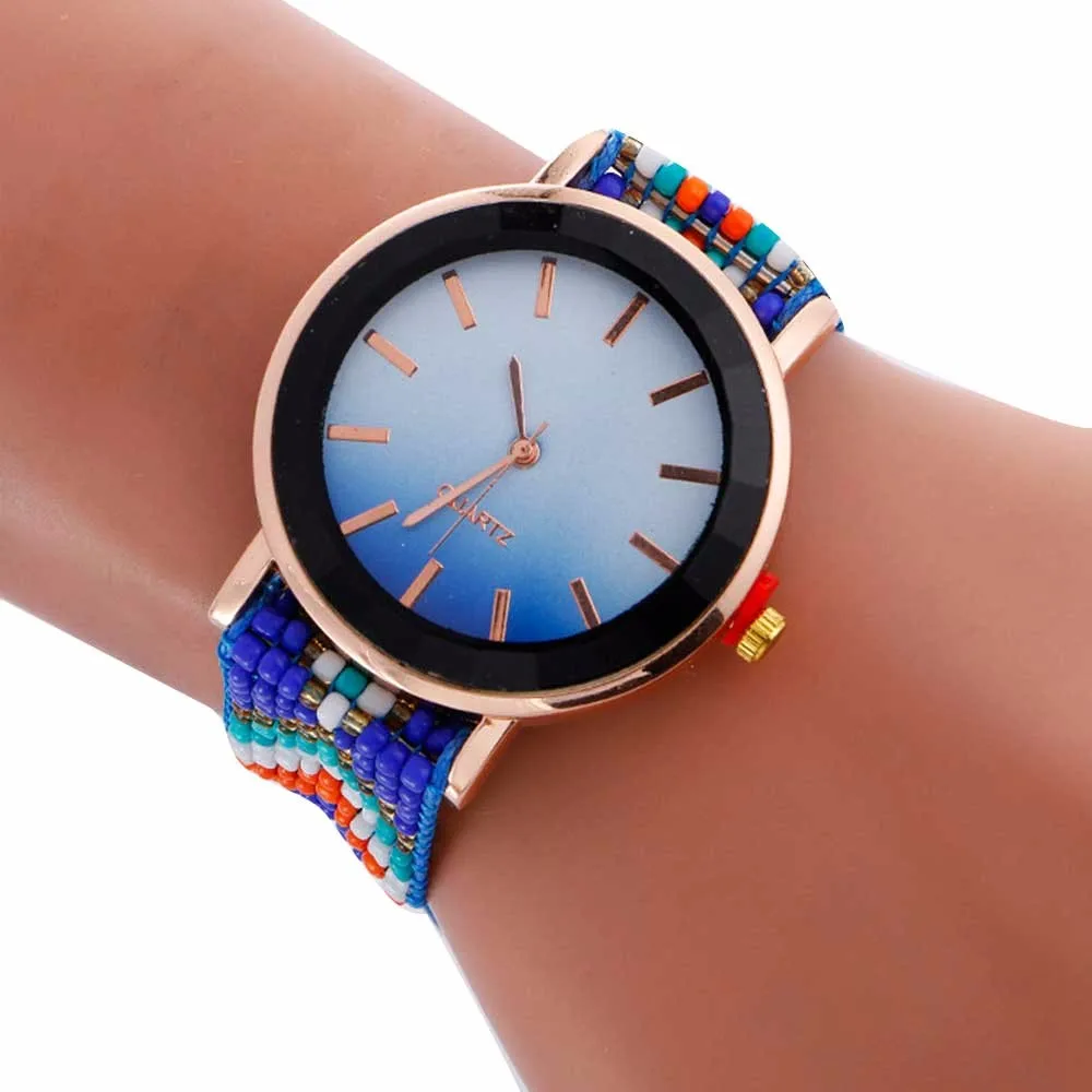 Relgio masculino 2017 модные яркие Для женщин Творческий бисера часы женские модели браслет Часы