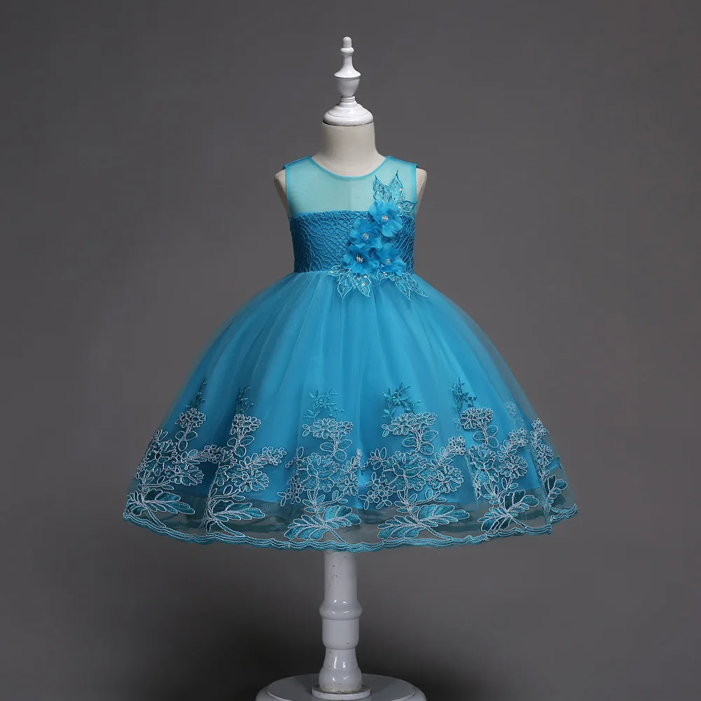 turquoise blue flower girl dresses
