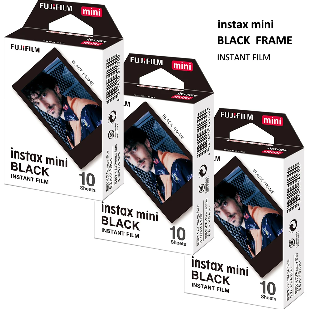 30 листов подлинной Fujifilm Instax Mini черная рамка пленка для мгновенной мини 11 7s 8 90 70 25
