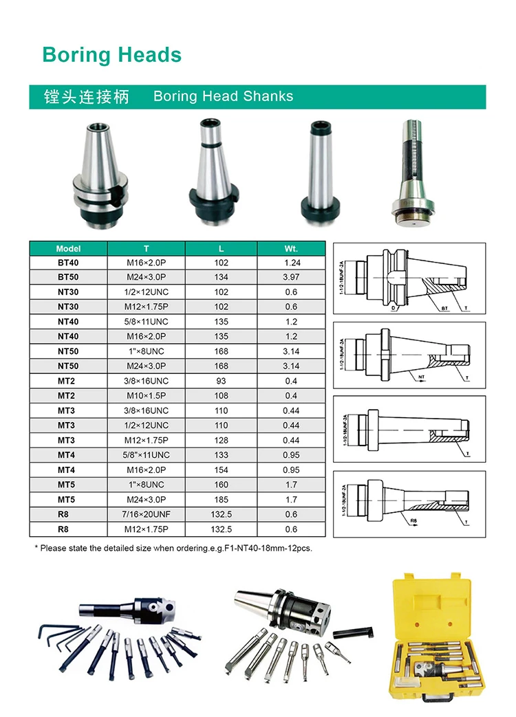Высокого качества продукция компании Precision boring ручки инструмента шпинделя Технические характеристики MT3 MT4 BT40 R8 для F1 Расточная головка 1 шт