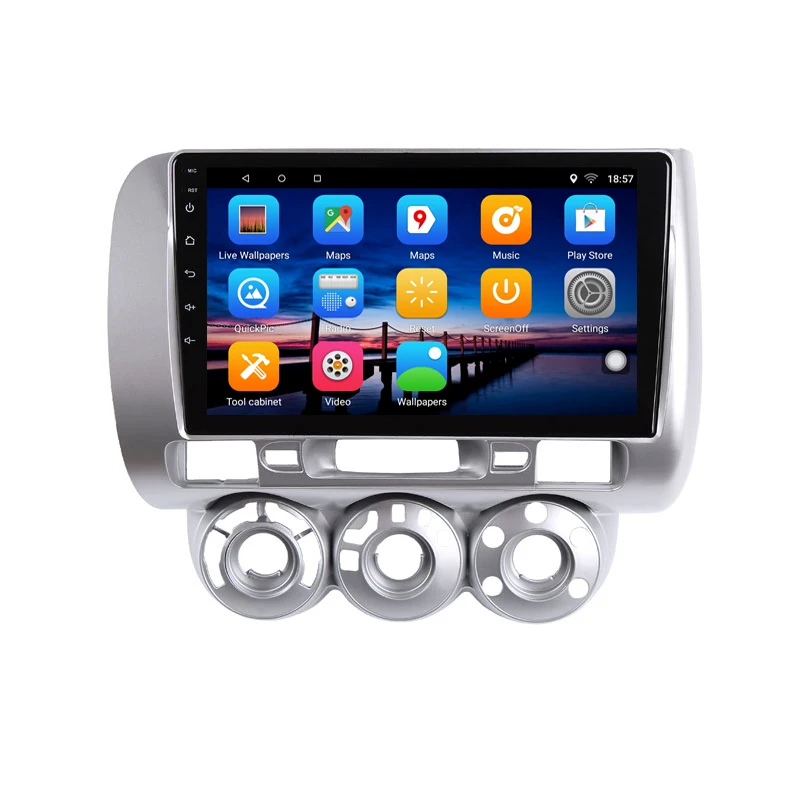Top 9" 2+32G 2.5D IPS Android 8.1 Car DVD Multimedia Player GPS For honda Fit jazz 2004 2005 2006 2007 audio radio stereo navigation 2